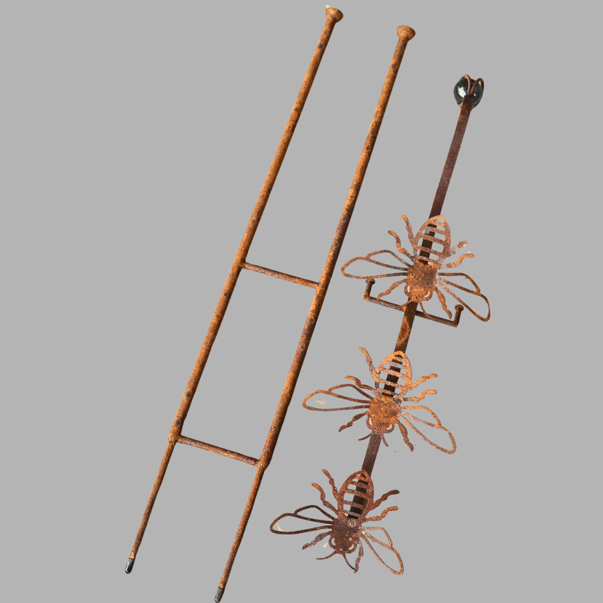 W3560-Bee- Rocking stake of Bee with glass ball