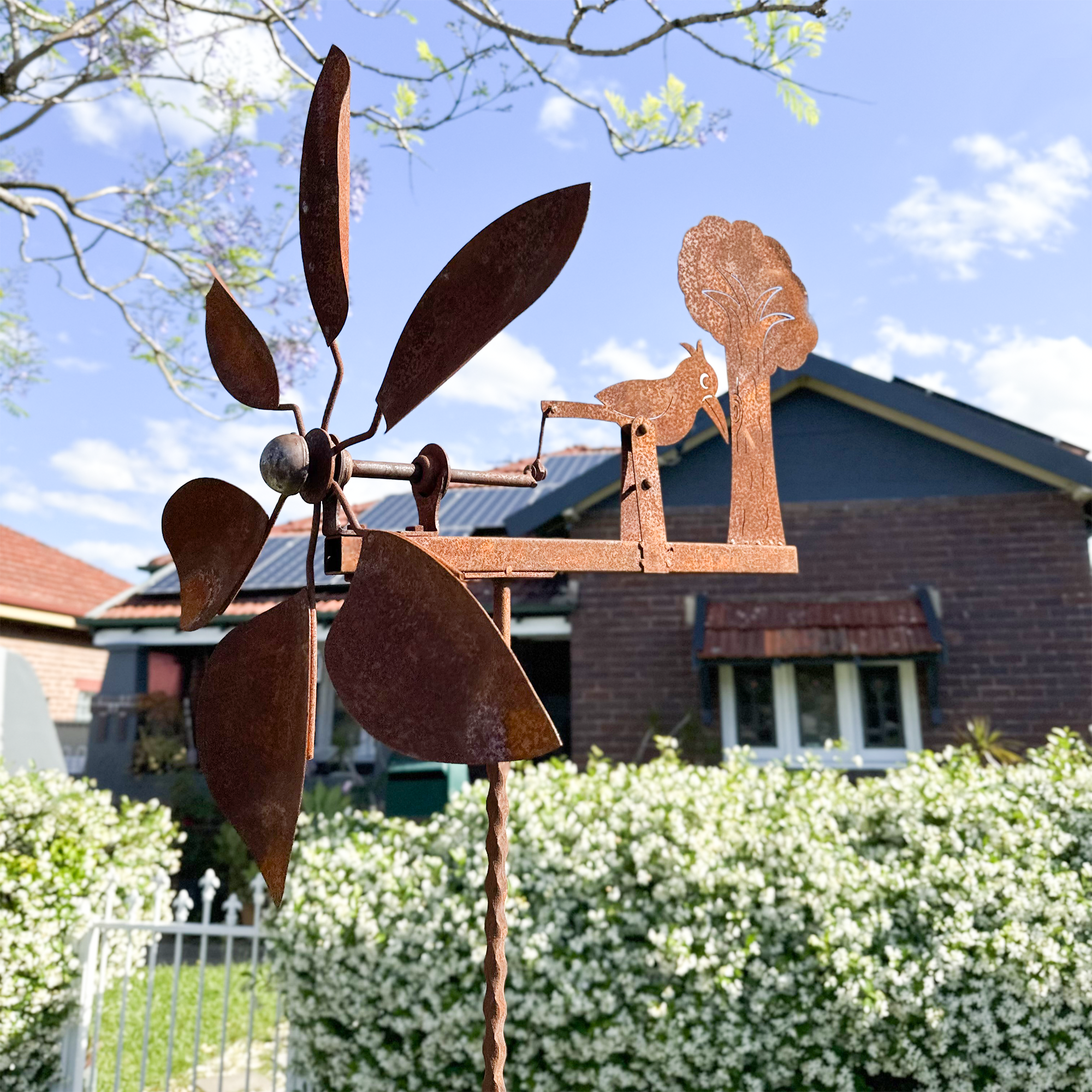 GRG088 Woodepecker pecks wood - Wind Spinner