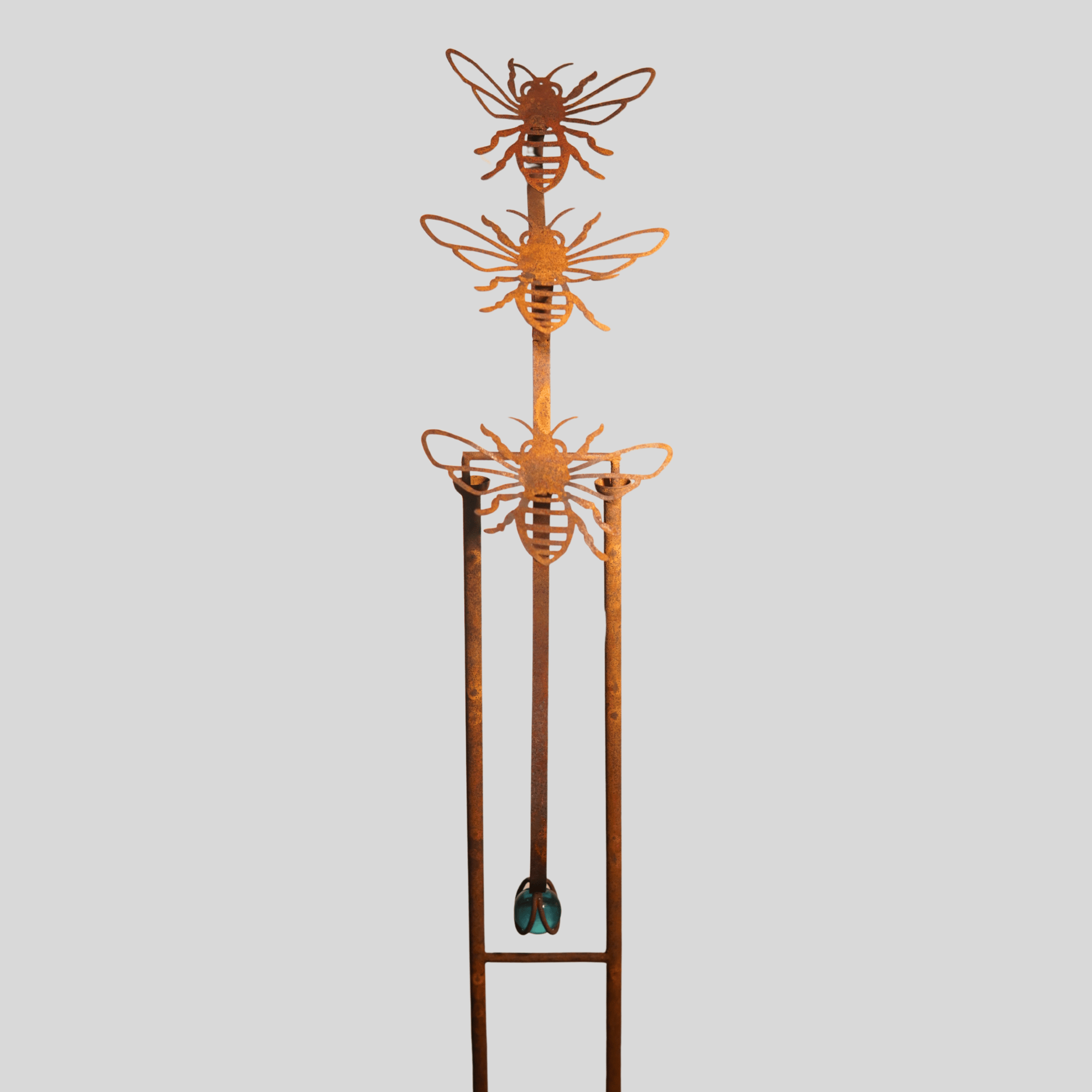 W3560-Bee- Rocking stake of Bee with glass ball