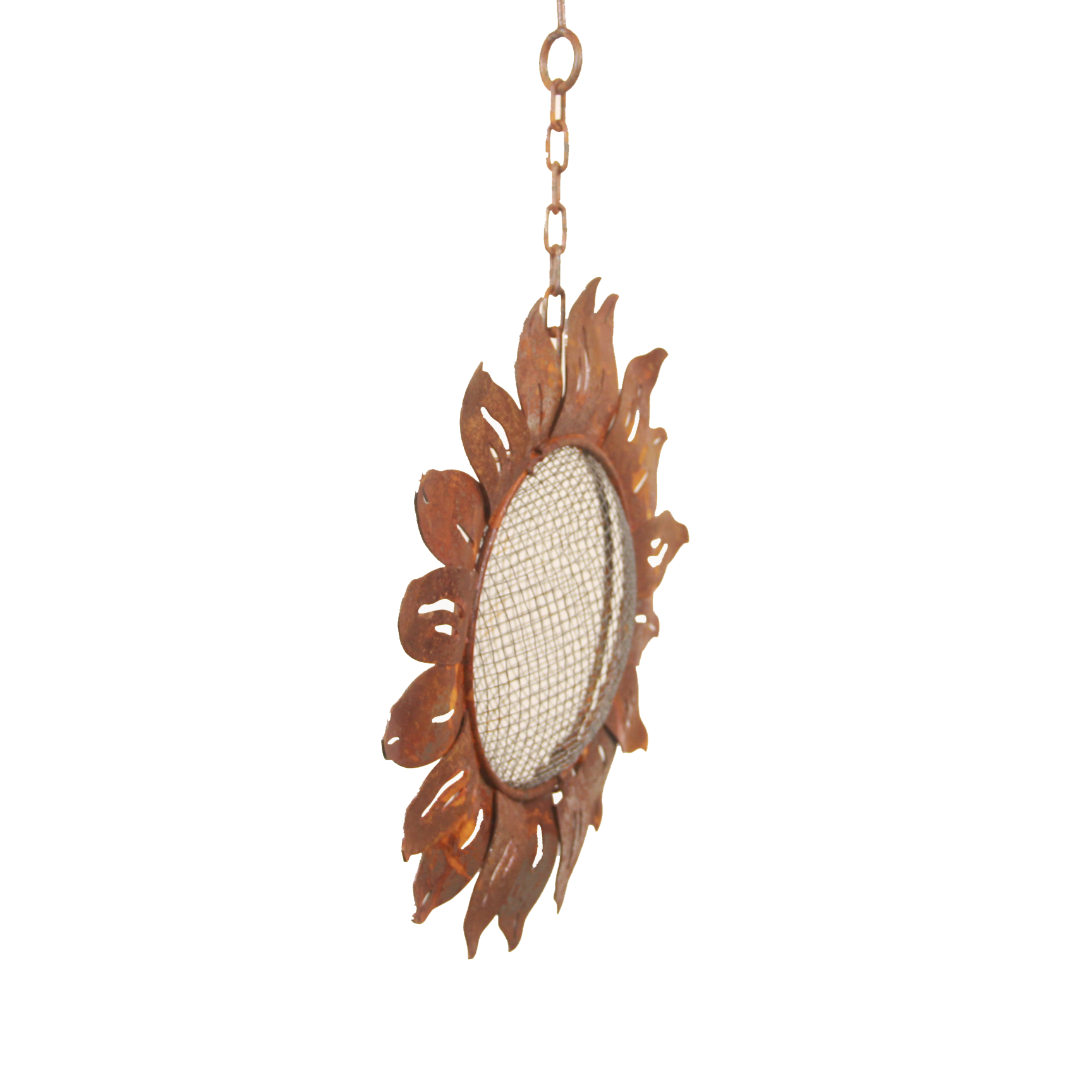 W3532C Hanging Bird Feeder - sunflower - rust finish