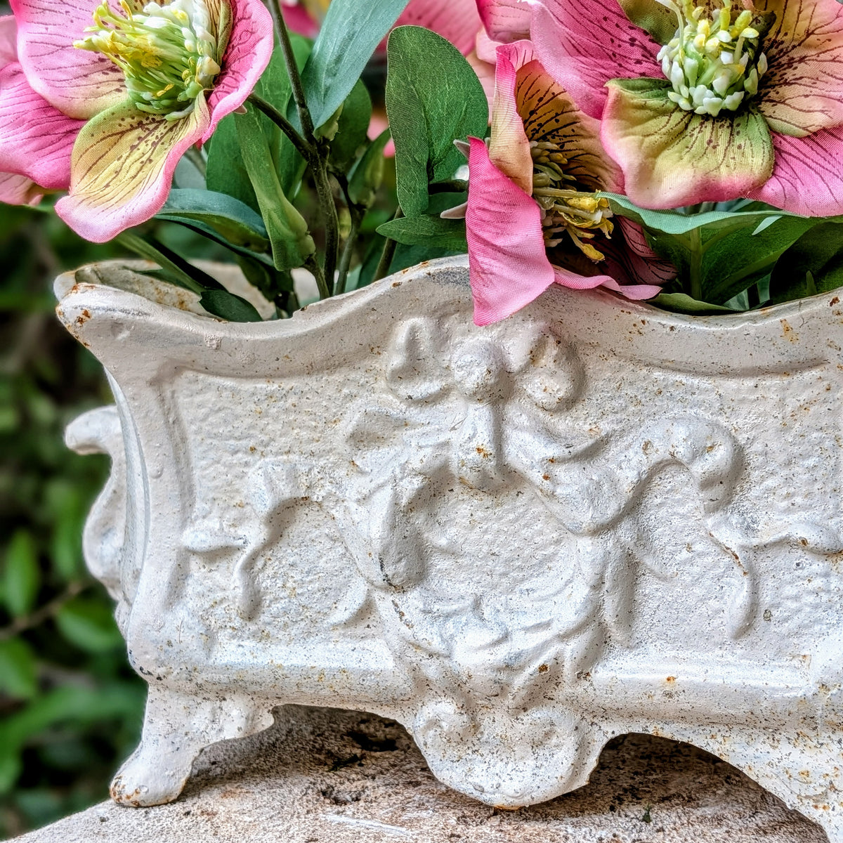 Vintage Cast Iron Rectangular Planter
