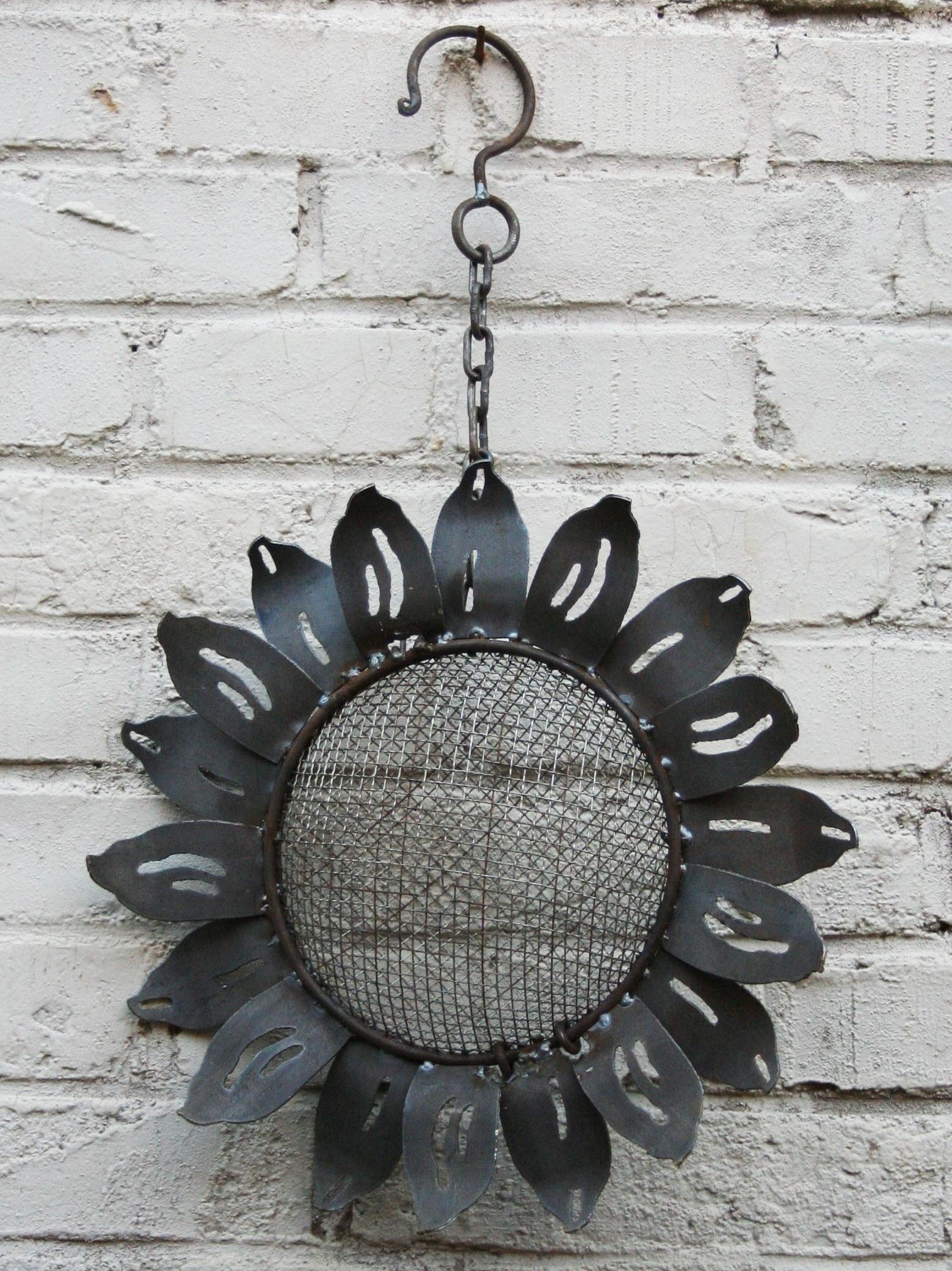 W3532C Hanging Bird Feeder - sunflower - rust finish