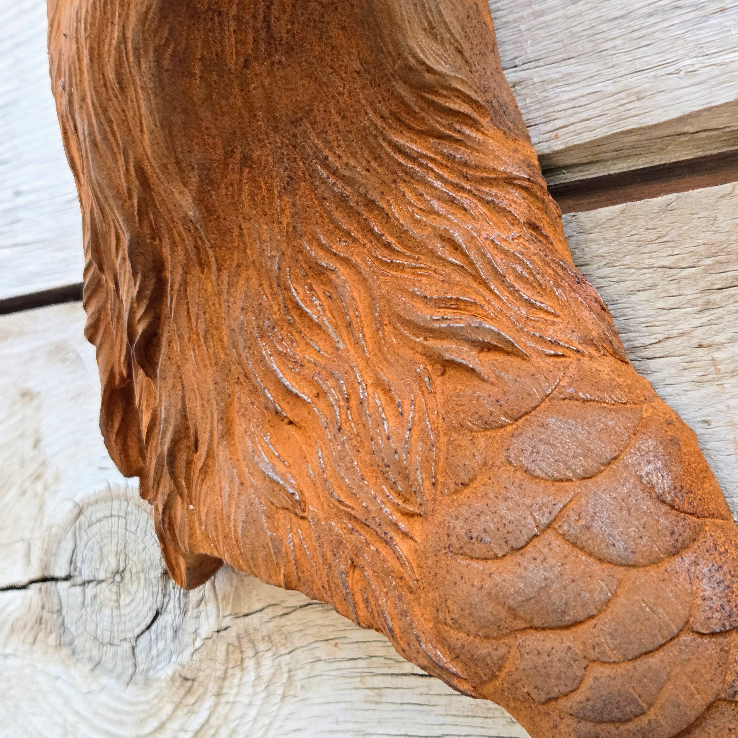 Cast Iron Eagle Head Wall Decor – Rustic Country Style Metal Wall Hanging Sculpture