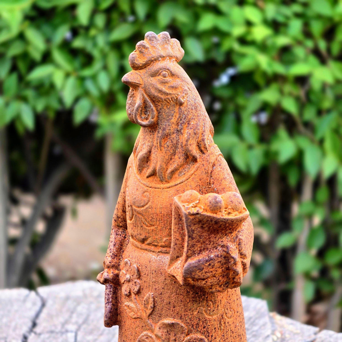Cast Iron Rooster & Hen Couple – Rustic Farmhouse Chicken Statues