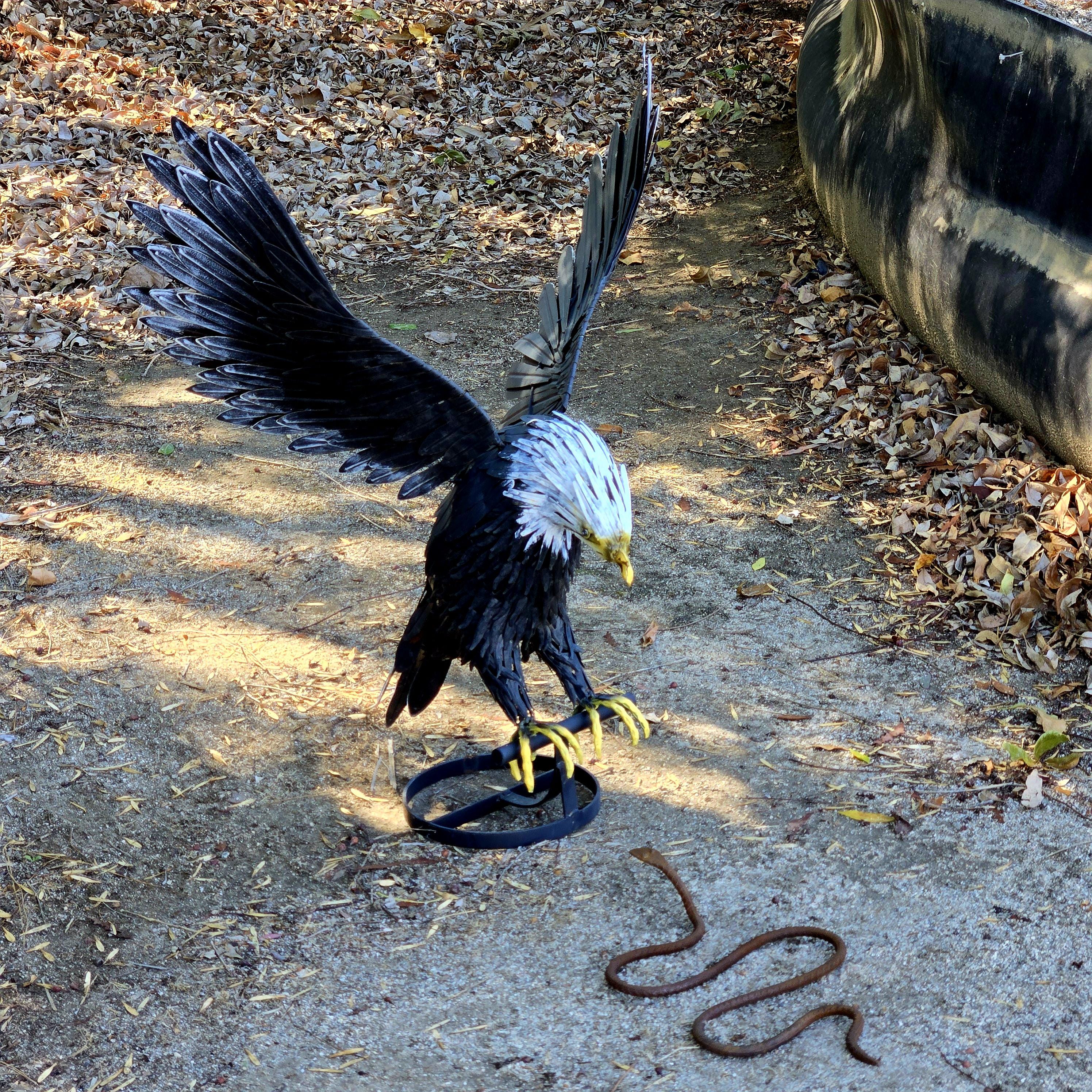 Rustic Metal Snake Garden Art: Outdoor Wildlife Sculpture