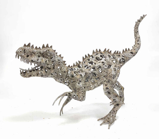 Vintage Metal Dinosaur Garden Sculpture – Outdoor Yard Decor