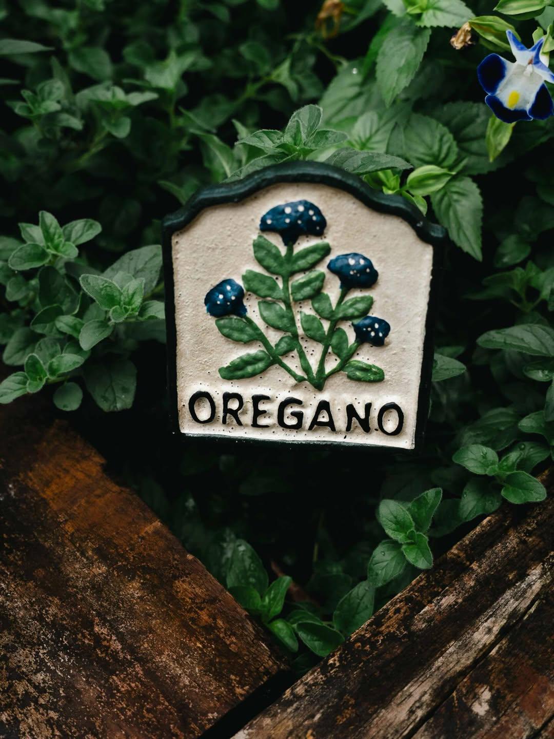 Hand-Painted Cast Iron Herb Garden Signs | Plant Markers, Garden Decor