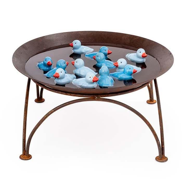 Ceramic Duck Ornament – Bird Bath Decor | Fountain Decor