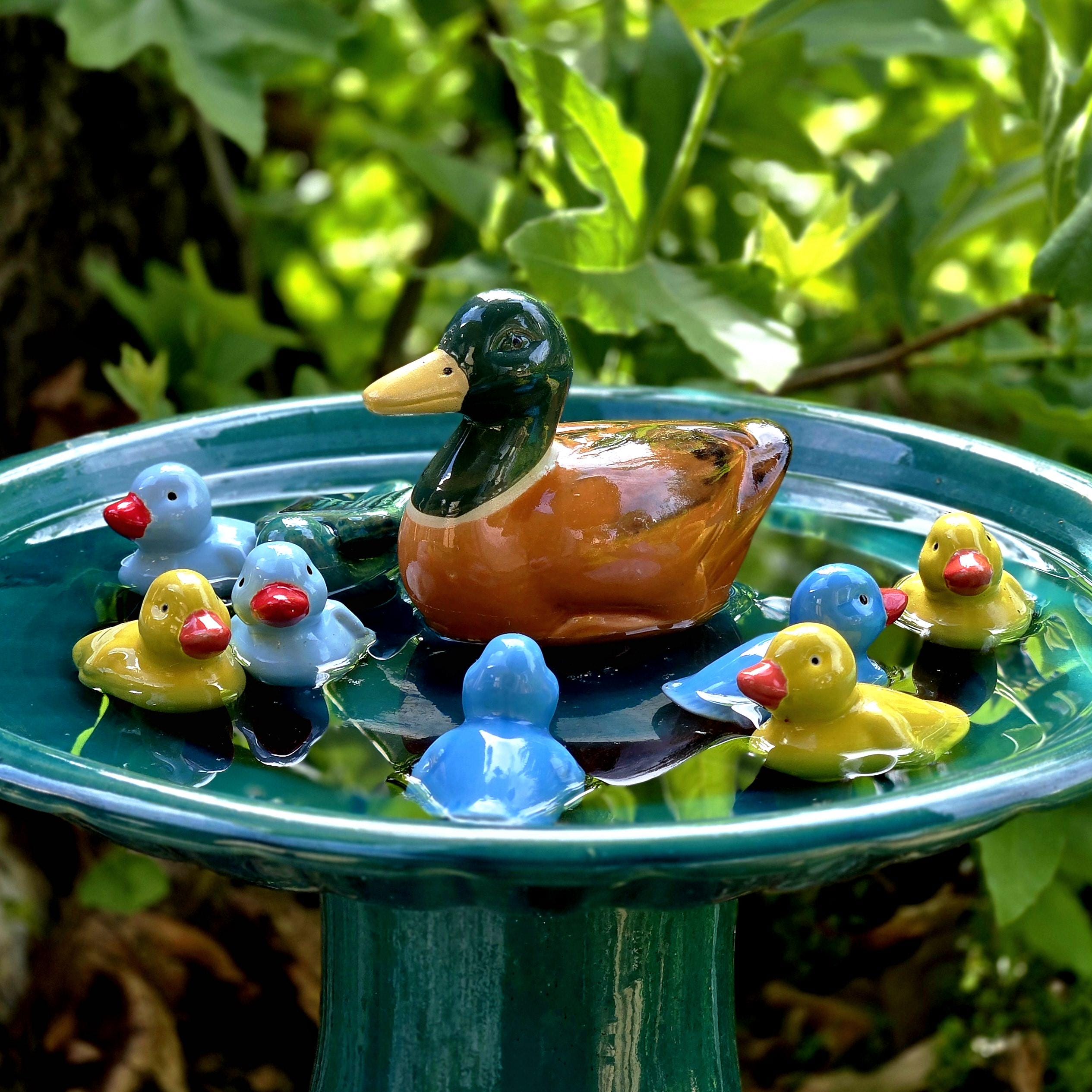 Ceramic Floating Duck Ornament – Garden Pond, Bird Bath, Fountain Decor