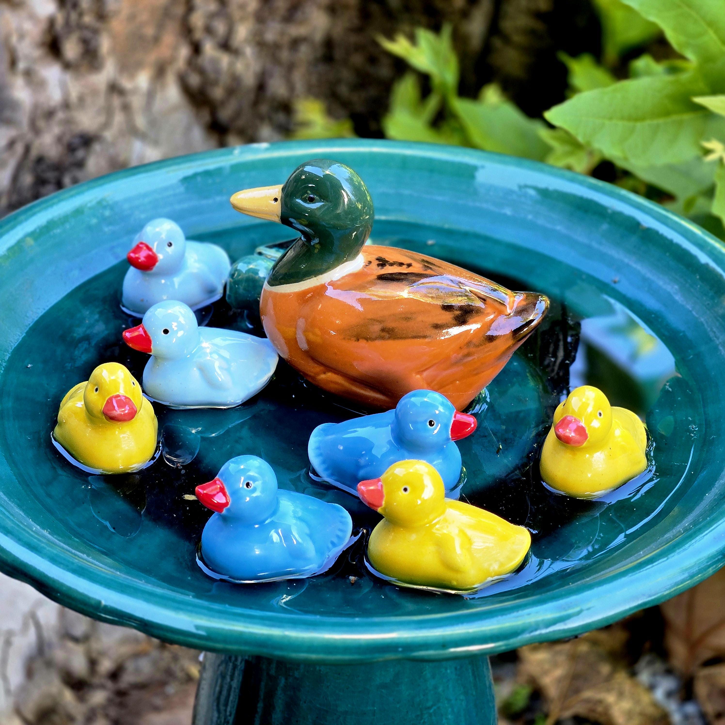 Ceramic Floating Duck Ornament – Garden Pond, Bird Bath, Fountain Decor