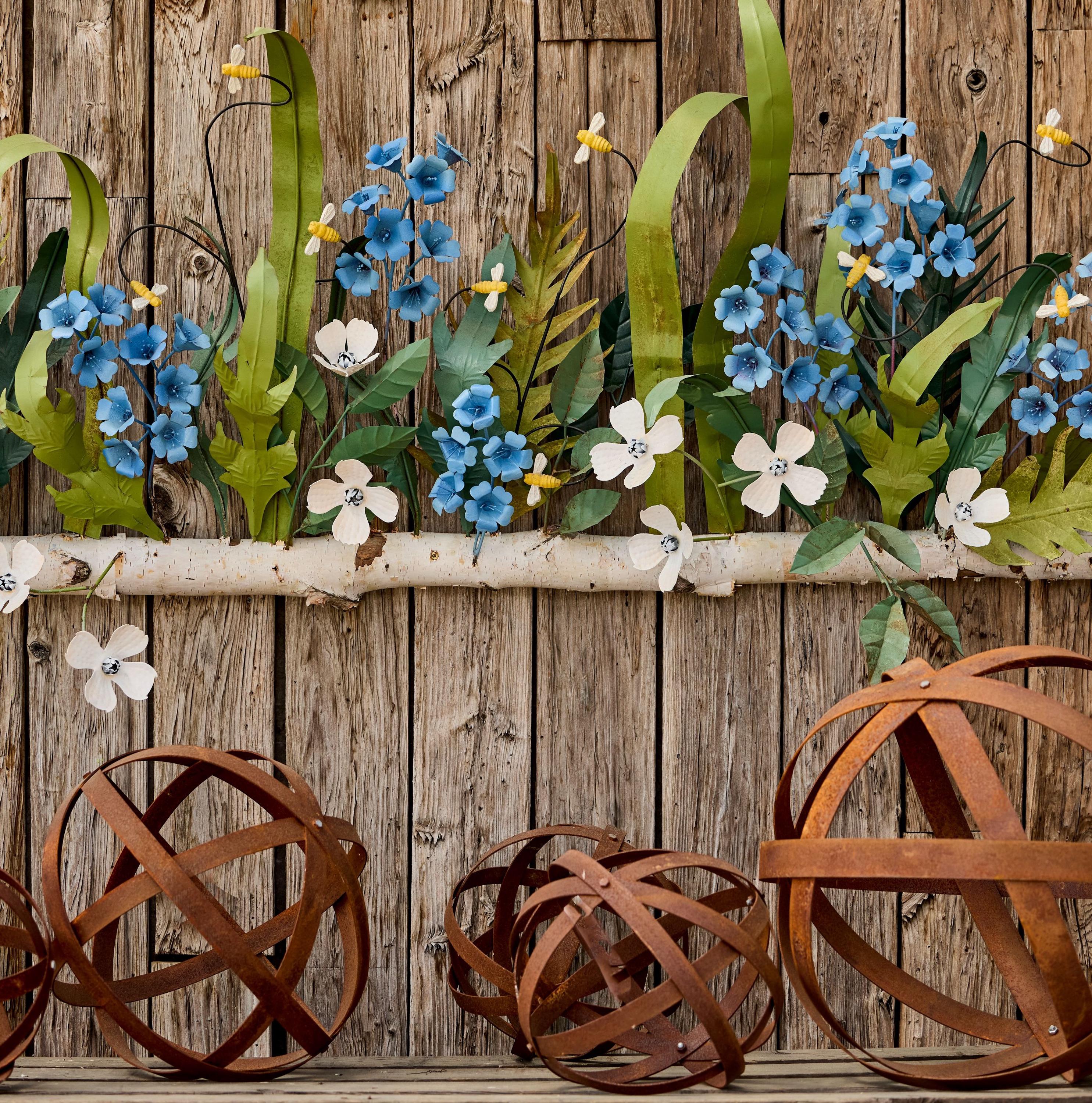 Rustic Metal Garden Spheres – Armillary Stakes, Outdoor Yard Decor