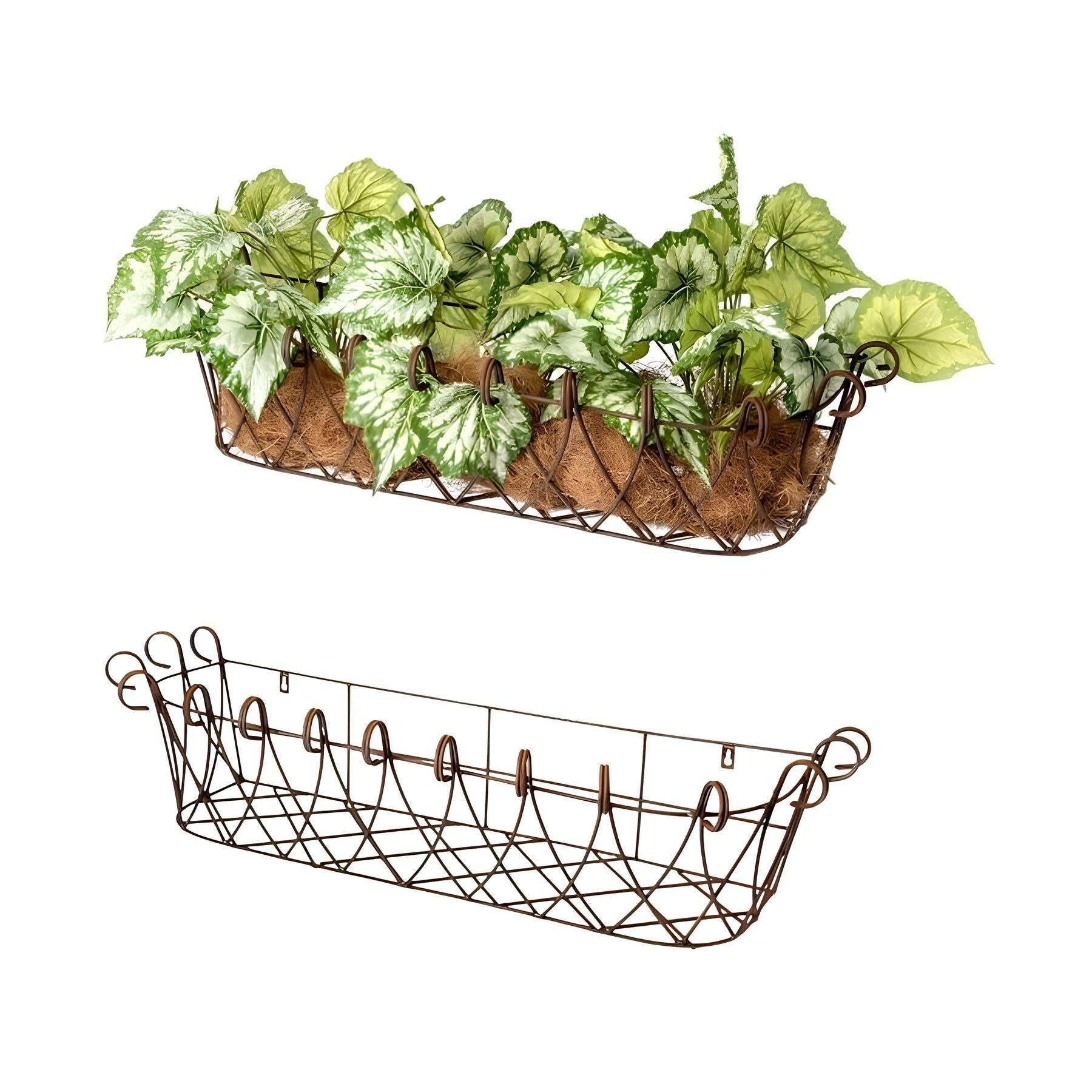Rustic Metal Hanging Window Box Planter