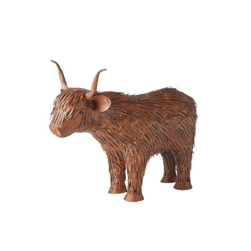 Medium Metal Garden Highland Cow