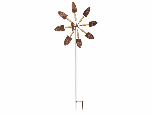 Rustic Dragonfly Shovel Wind Spinner, Metal Garden Windmill, Gardener Gift, Outdoor Yard Decor