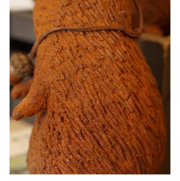 Vintage Cast Iron Hans Hedgehog Sculpture - Rustic Garden Figure Outdoor Grimm