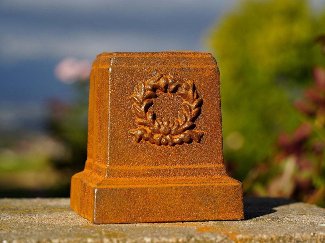 Cast Iron Redemption Angel Statue - Handcrafted Rustic Metal Mythical Sculpture