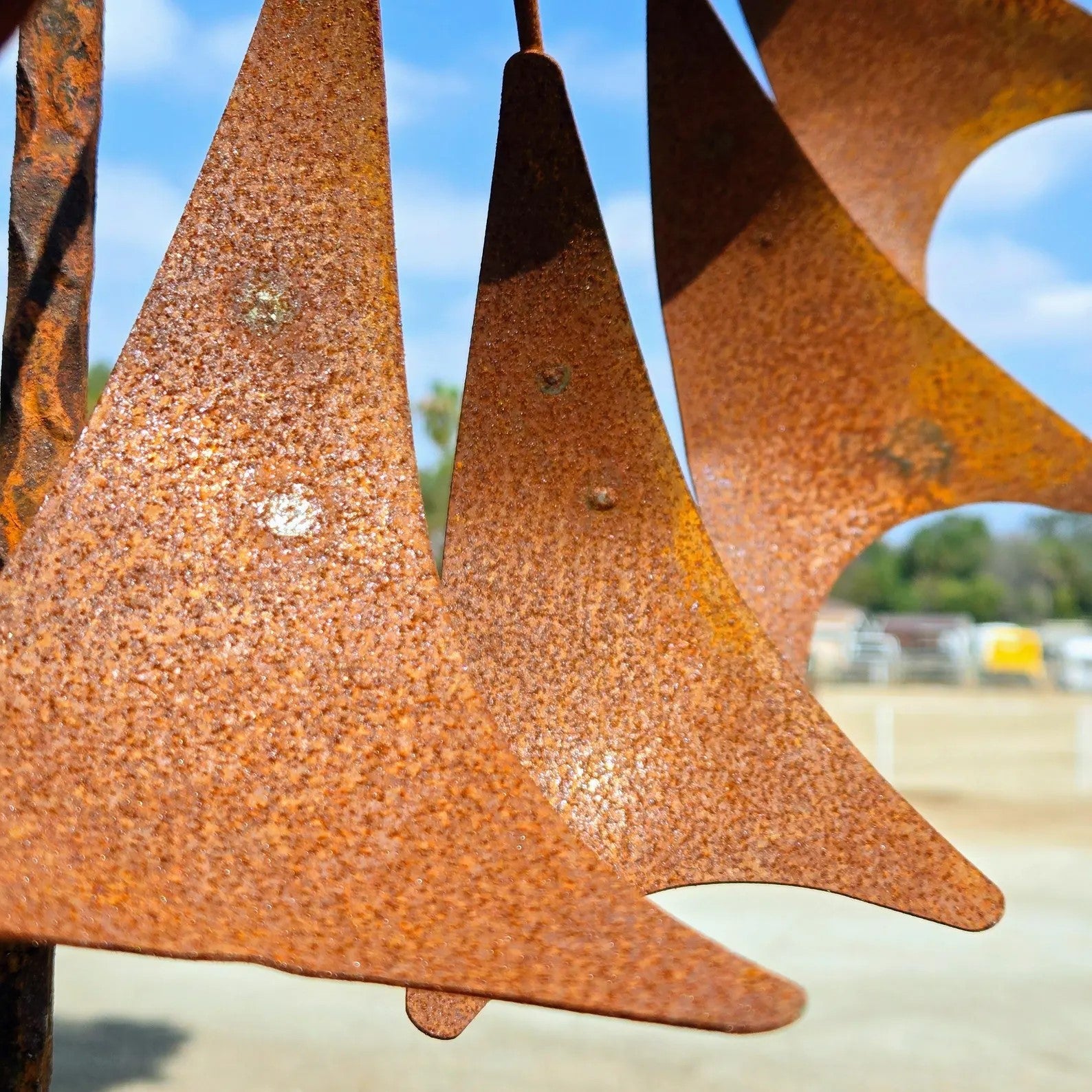 Rustic Garden Wind Spinner with Weather Vane, Heavy-Duty Mild Steel Outdoor