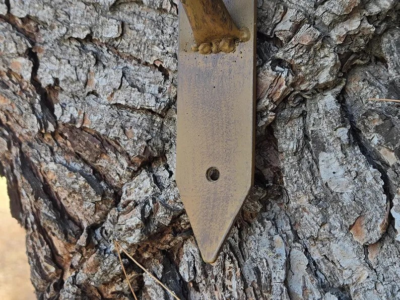 Handcrafted Metal Owl Garden Sculpture with Outstretched Wings - Rustic Yard Art