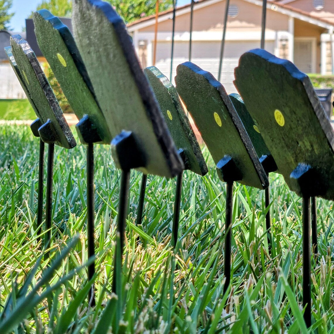 Hand-Painted Cast Iron Herb Garden Signs Colorful Raised Border Plant Markers