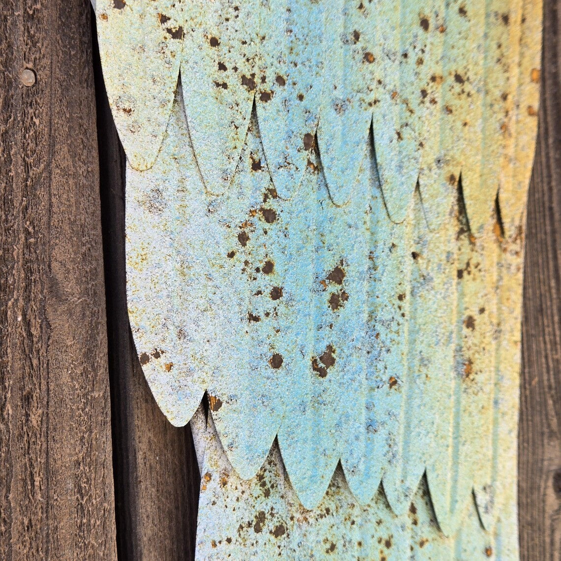 Rustic Angel Wings Metal Wall Decor Patina Finish Garden or Porch Accent