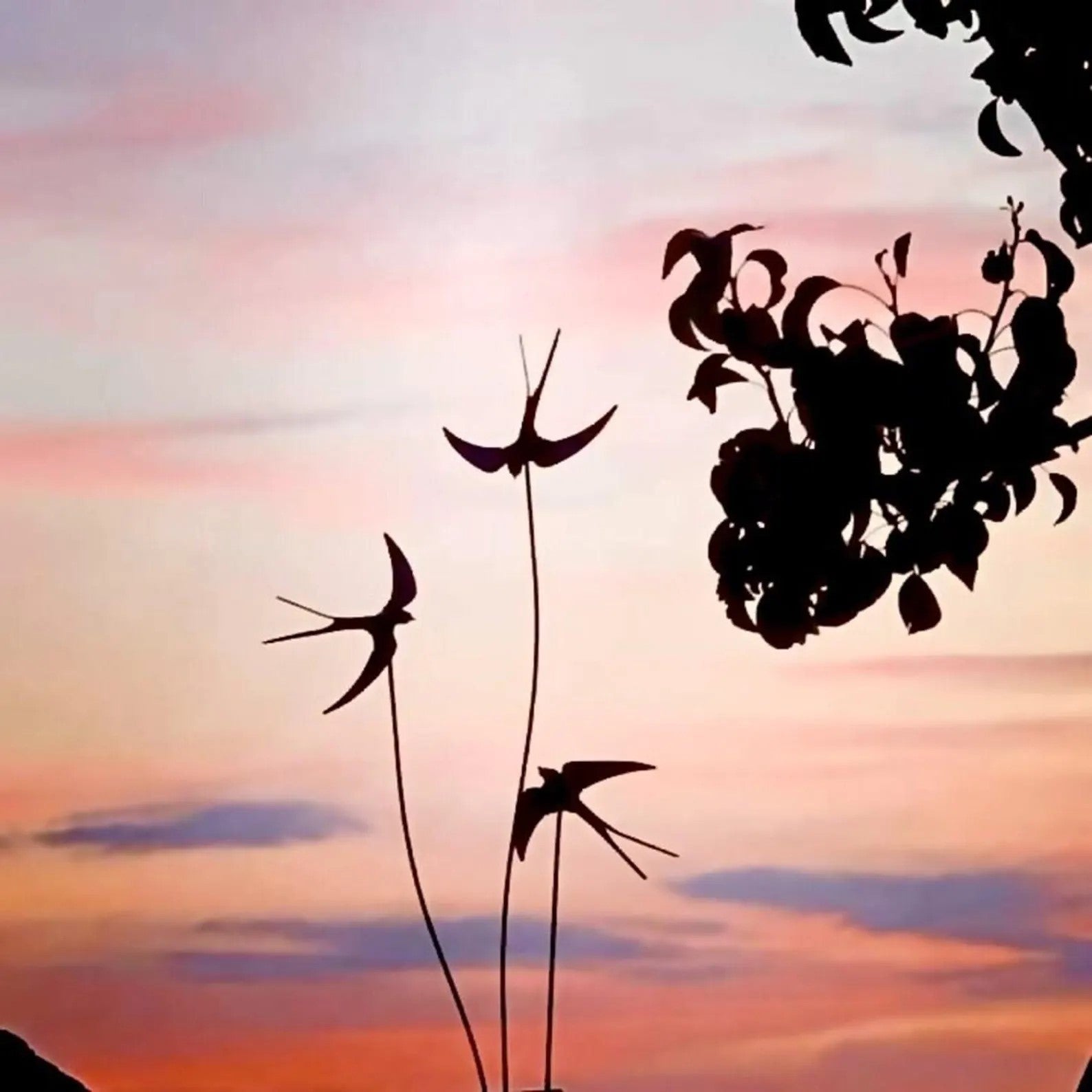 Rust Metal Swallow Garden Stake - Flying Bird Yard Art (59 Inch)