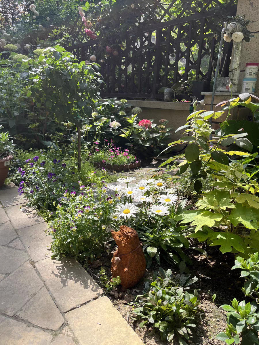 Vintage Cast Iron Hans Hedgehog Sculpture - Rustic Garden Figure Outdoor Grimm