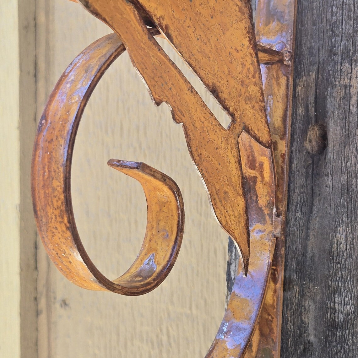 Rusty Metal Owl Bracket Sign Garden Wall Art Outdoor Rustic Iron Décor Owl Art