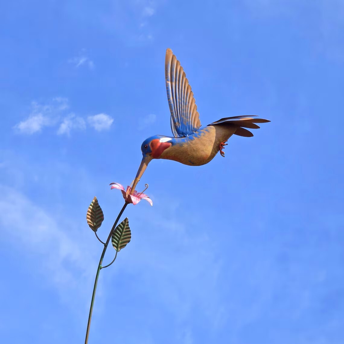 88“Tall Metal Hummingbird Shape Handmade Metal Kingfisher Garden Art – Artistic