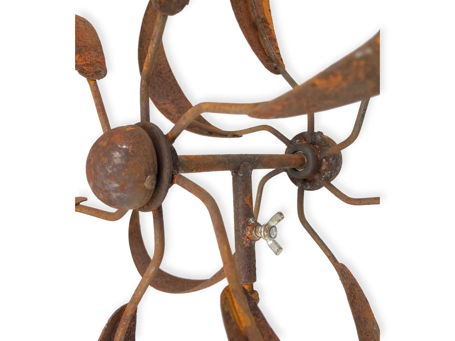 Rustic Metal Wind Spinner: Kinetic Garden Art, Patio Decor