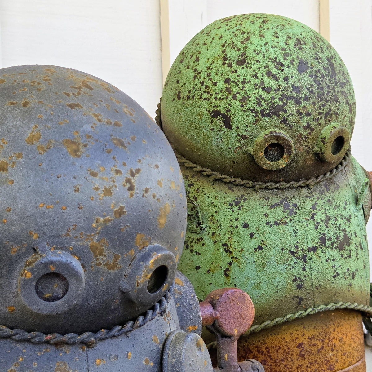 Whimsical Metal Robot Sculptures, Rustic Garden & Patio Decor, Unique Gift for Robot Lovers