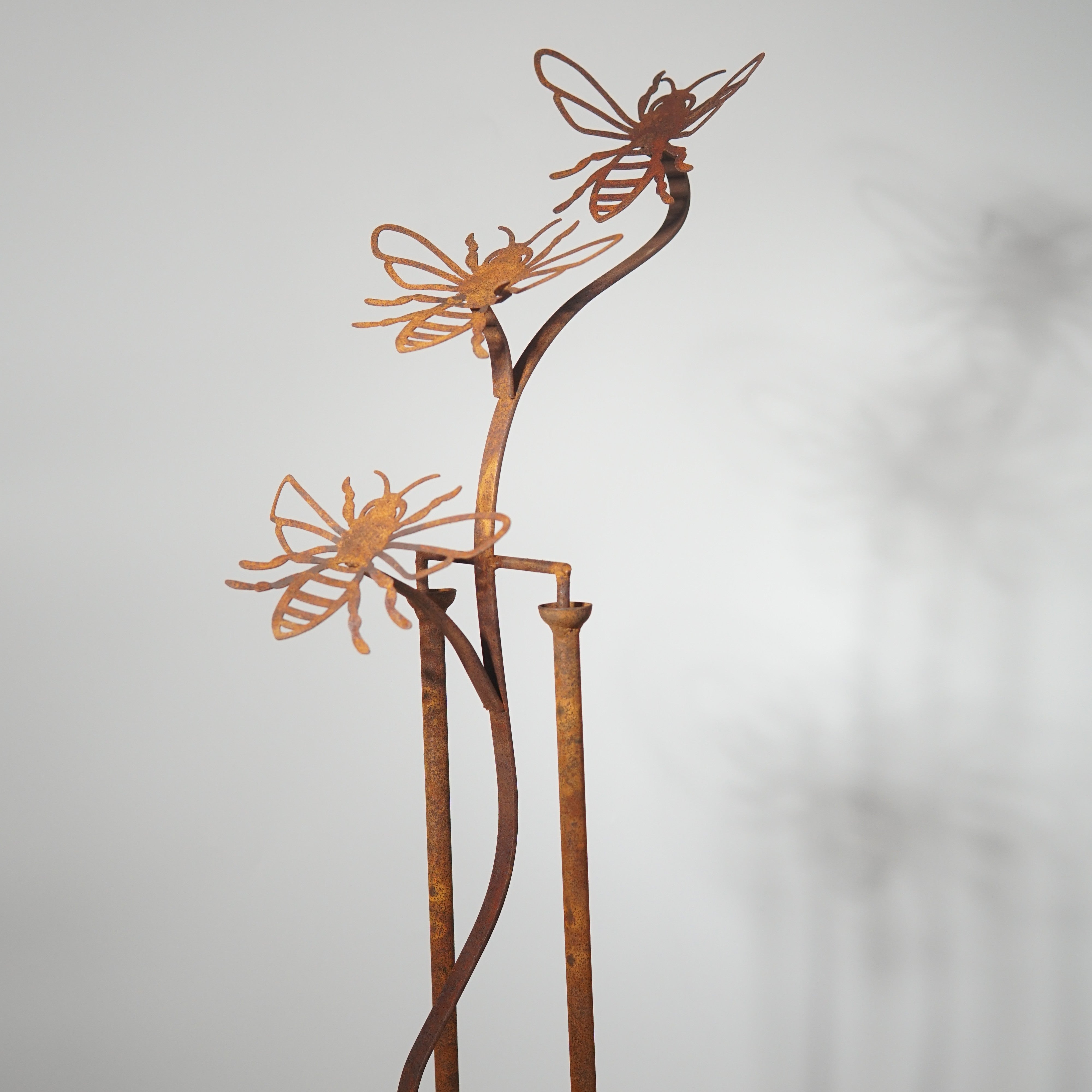 W3560-Bee- Rocking stake of Bee with glass ball