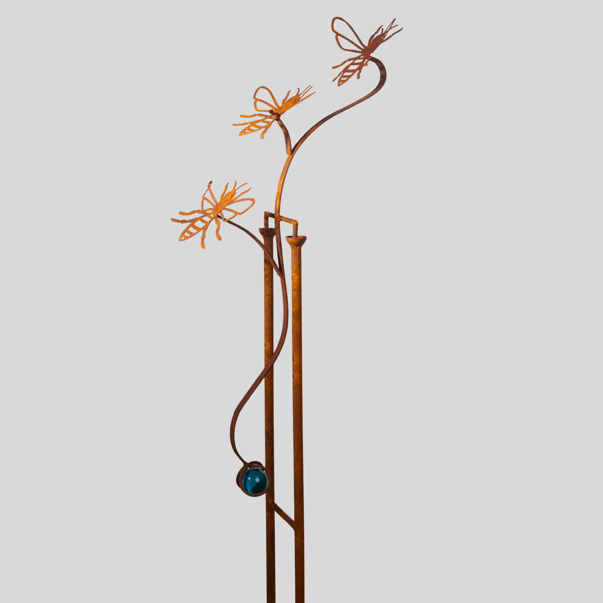 W3560-Bee- Rocking stake of Bee with glass ball