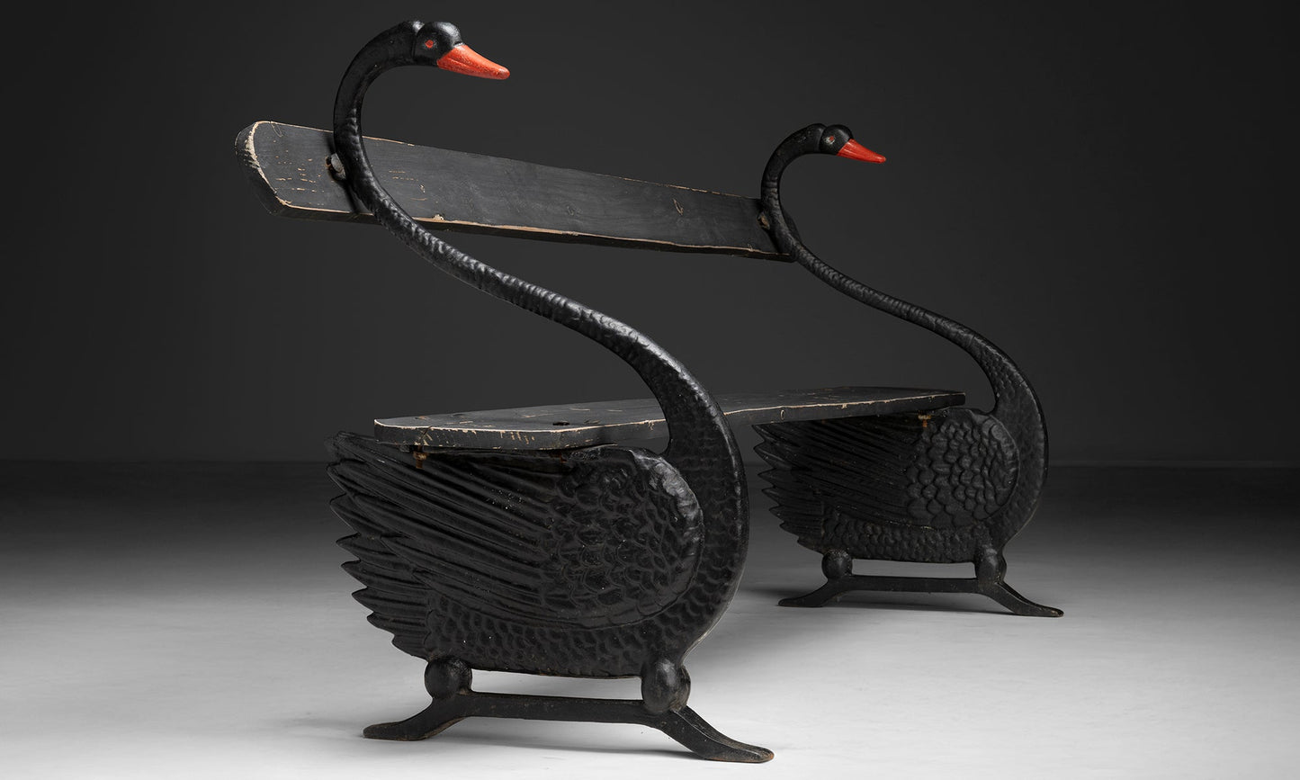 Pre-order Vintage French Garden Swan Bench