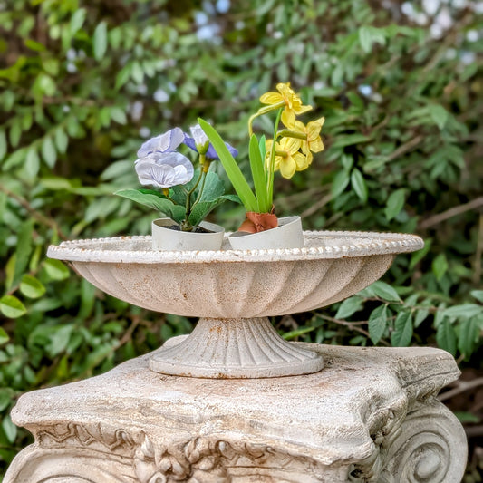 Oval Cast Iron Pedestal Planter