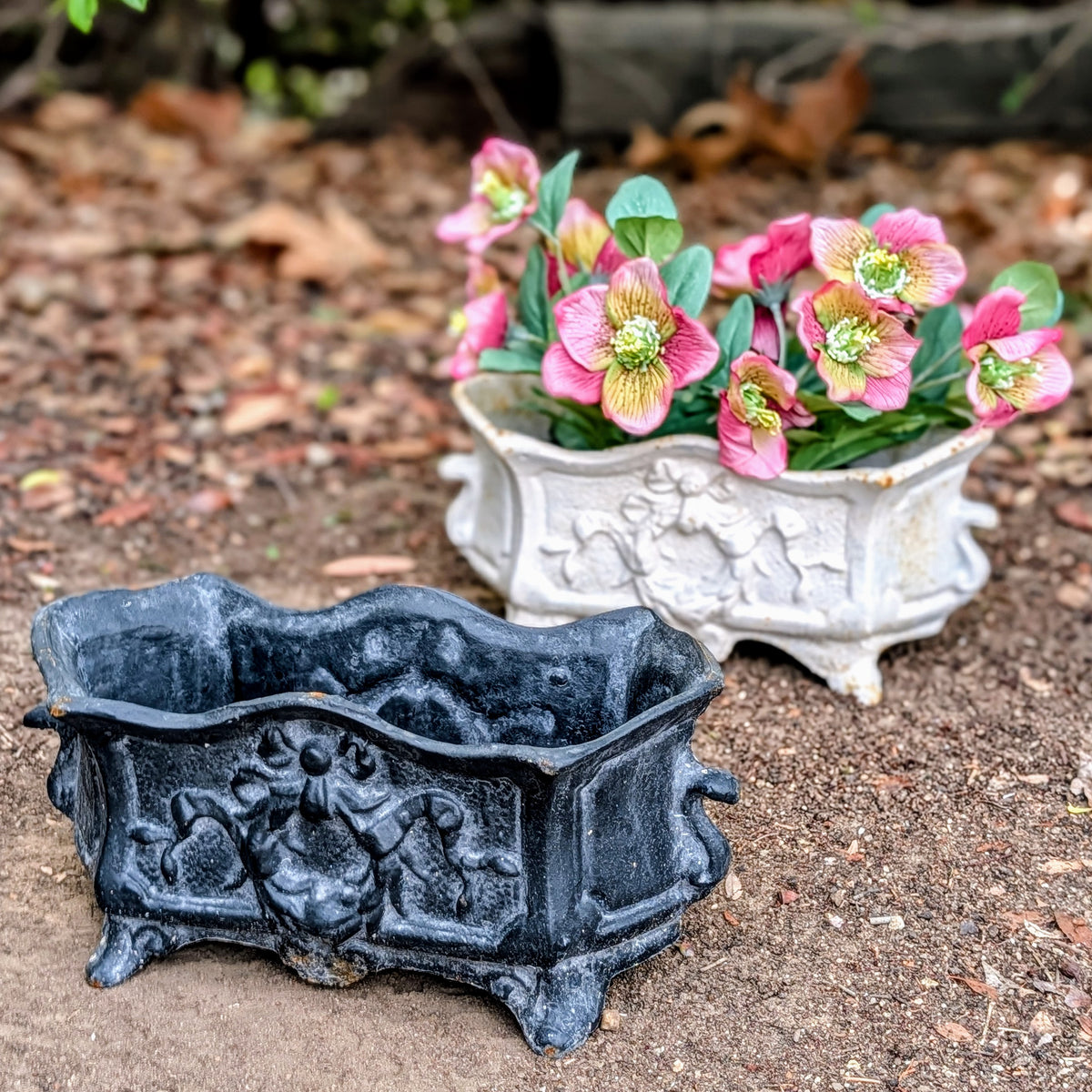 Vintage Cast Iron Rectangular Planter