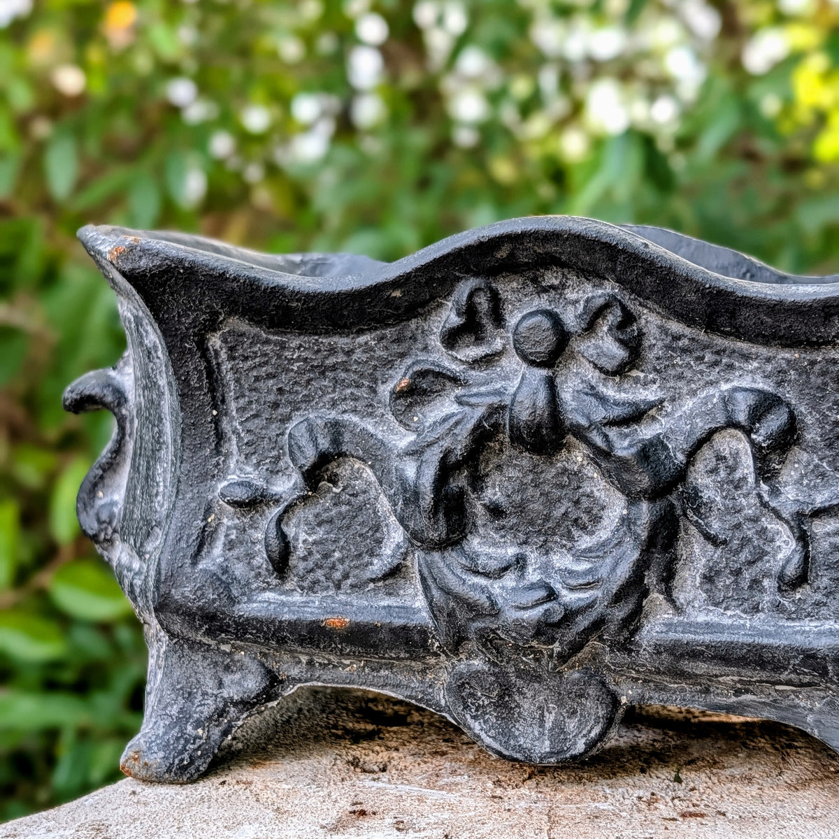 Vintage Cast Iron Rectangular Planter