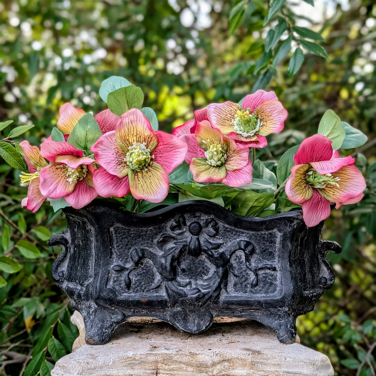 Vintage Cast Iron Rectangular Planter