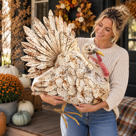 Pre-sale Rustic Metal Turkey Garden Statue – Thanksgiving Outdoor Decor, Fall Yard Sculpture, Farmhouse Gift