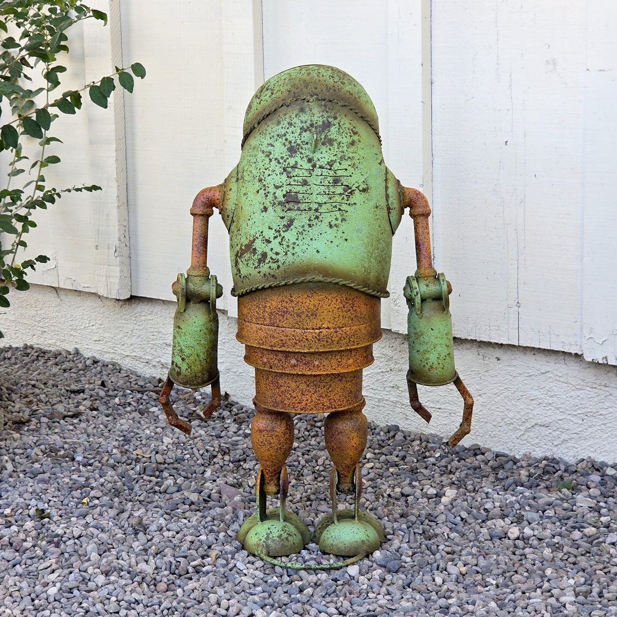 Whimsical Metal Robot Sculptures, Rustic Garden & Patio Decor, Unique Gift for Robot Lovers