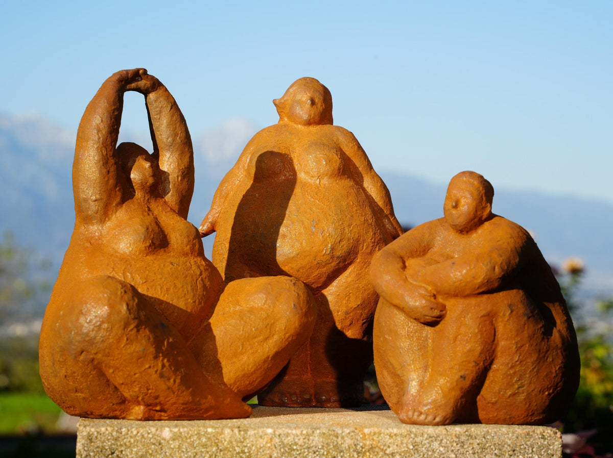 Cast Iron Curvy Woman Sculpture: Body Positive Home & Garden Art