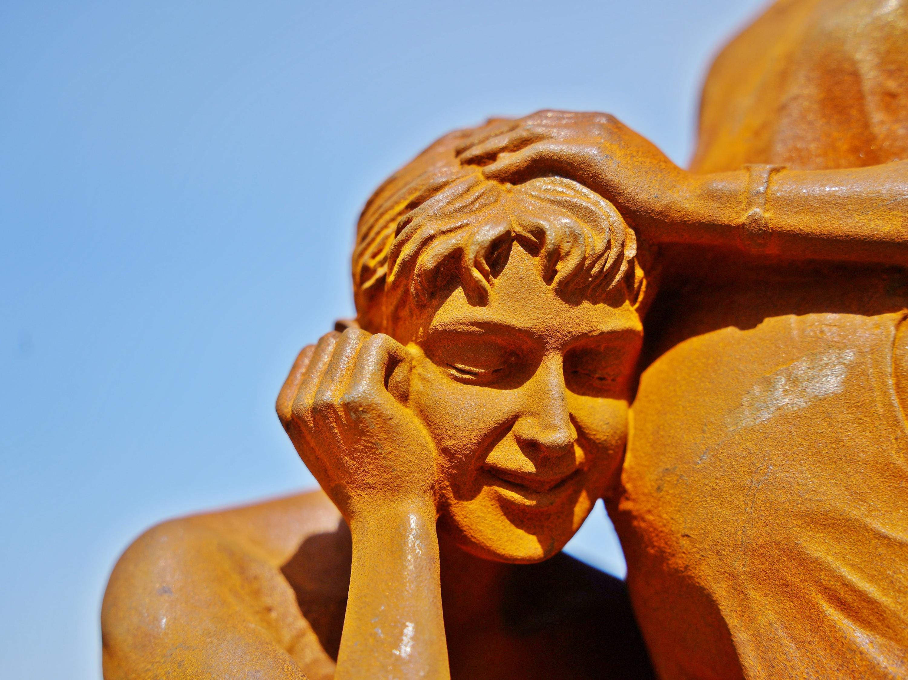 Handcrafted Cast Iron Maternity Sculpture: Expecting Couple Garden Art