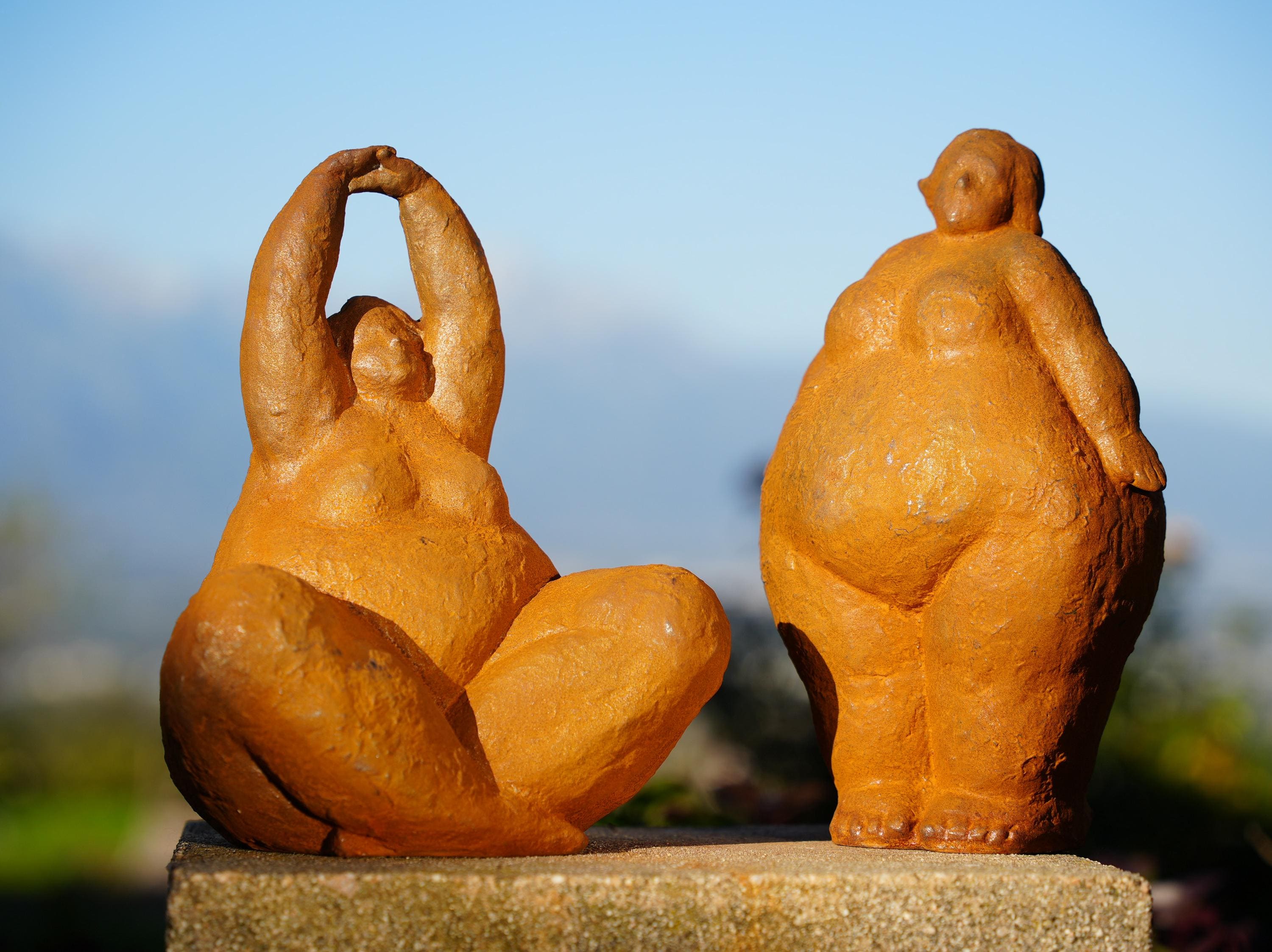 Cast Iron Curvy Woman Sculpture: Body Positive Home & Garden Art