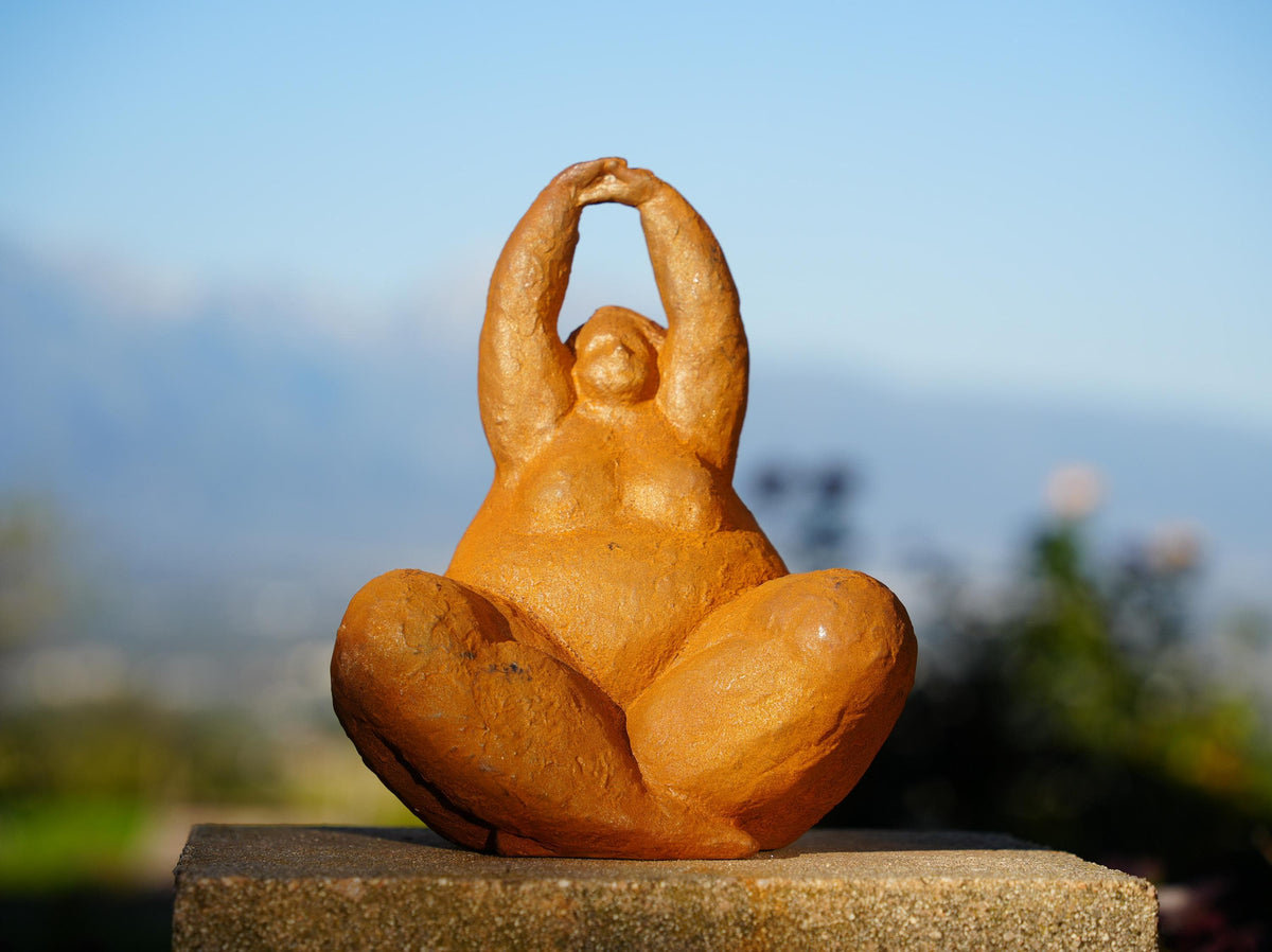 Cast Iron Curvy Woman Sculpture: Body Positive Home & Garden Art