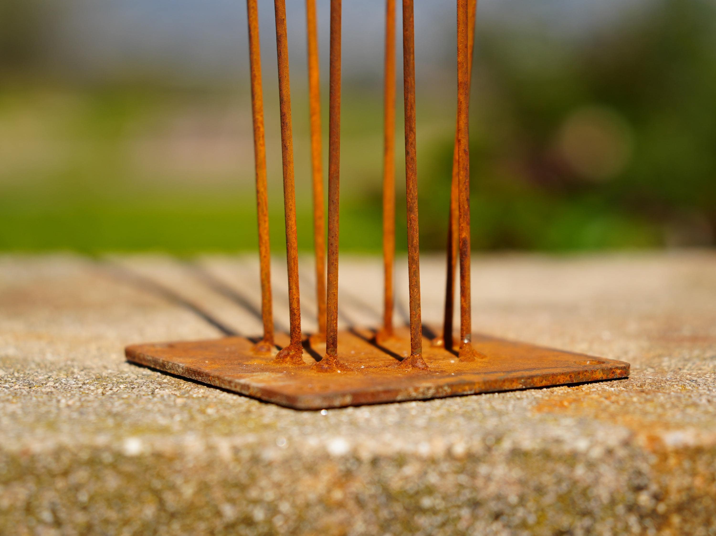 Metal Kinetic Garden Sculpture | Spinning Disc Outdoor Art, 35" Tall