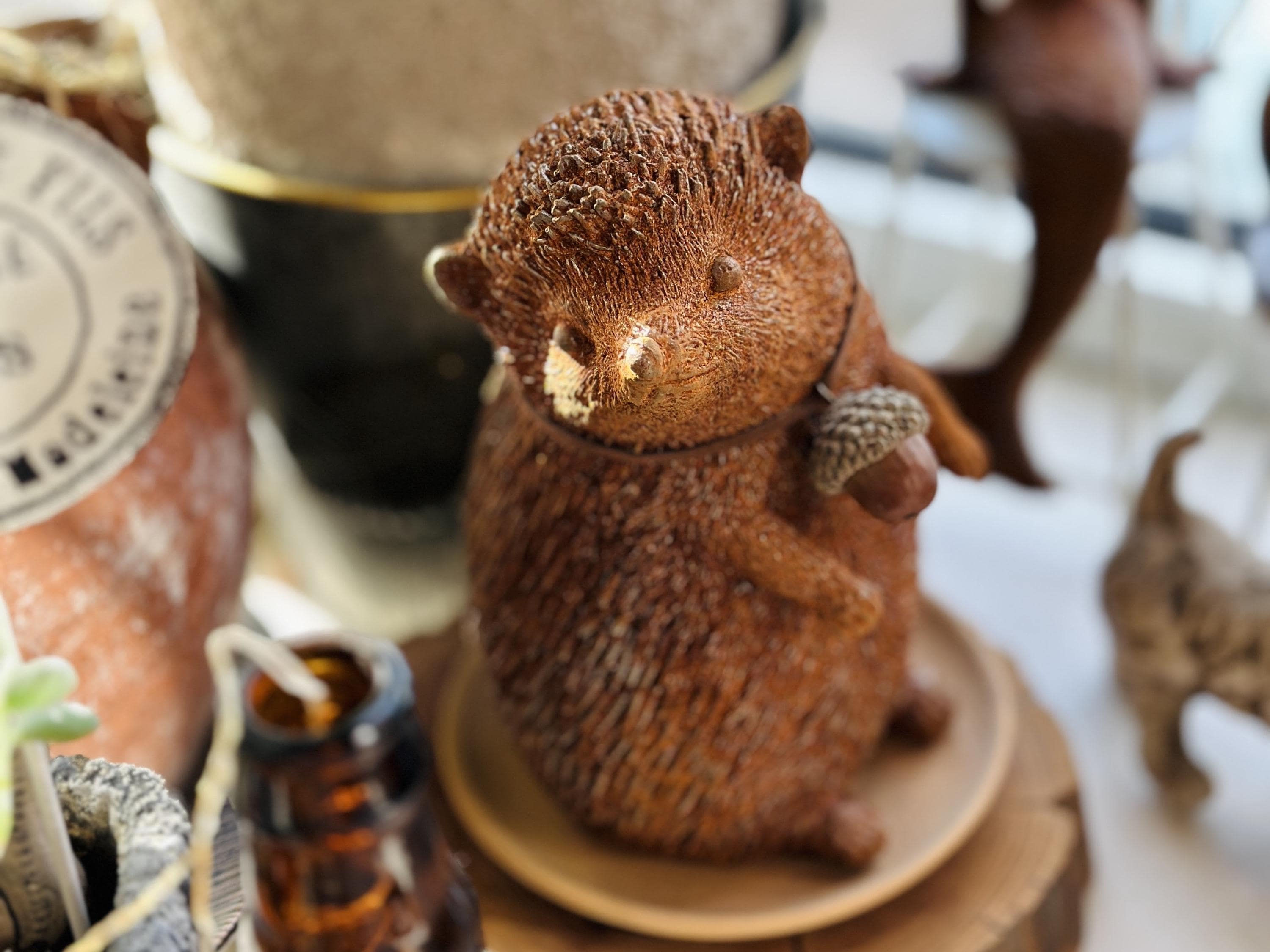 Cast Iron Hedgehog Garden Statue: Rustic Fairy Tale Decor