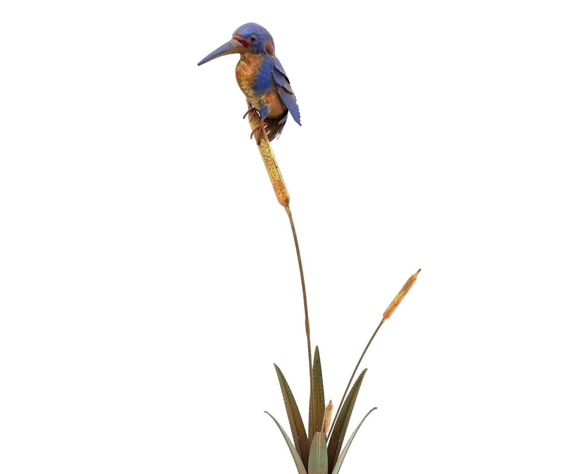 Handcrafted Metal hummingbird Garden Sculpture: Welded & Painted Yard Decor