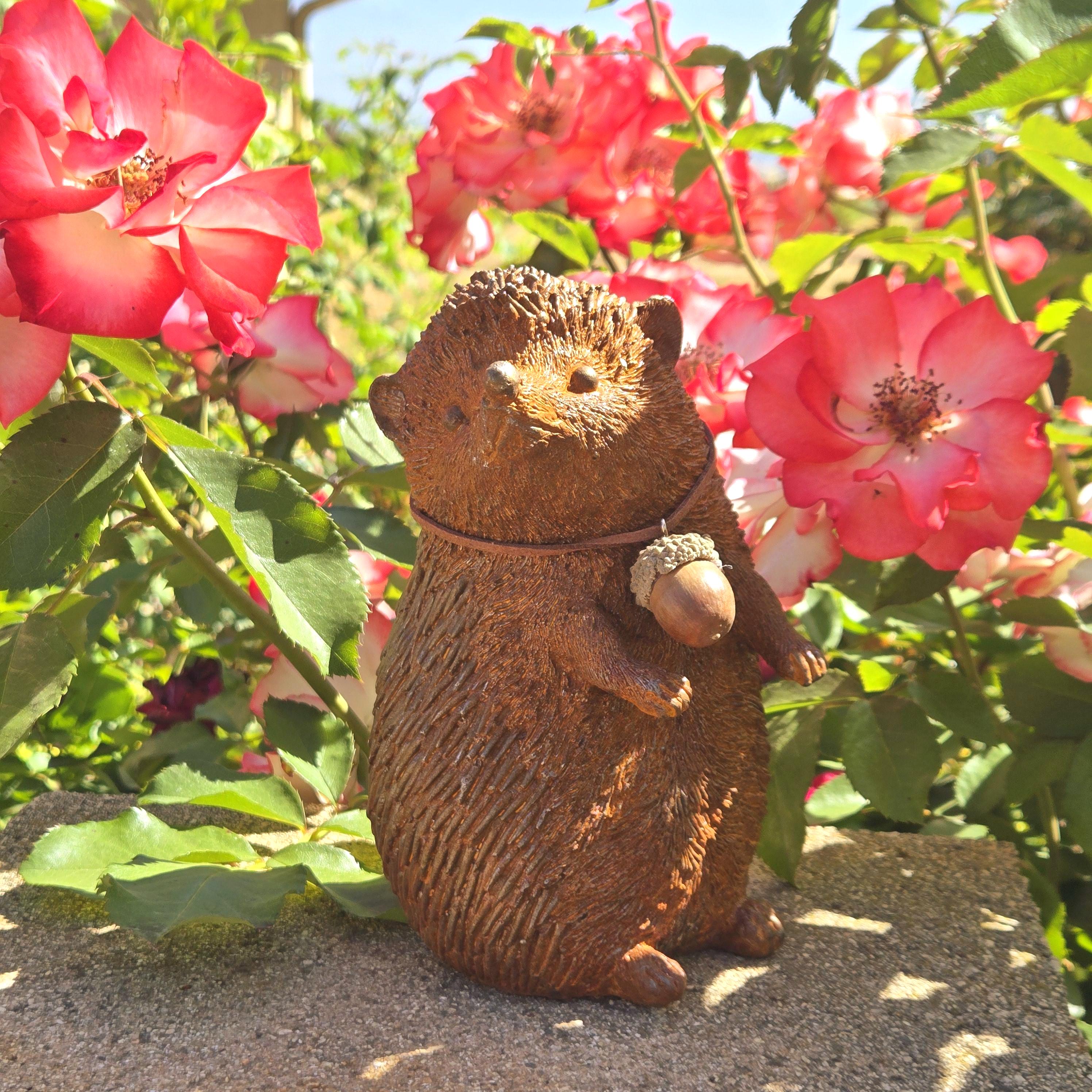 Cast Iron Hedgehog Garden Statue: Rustic Fairy Tale Decor