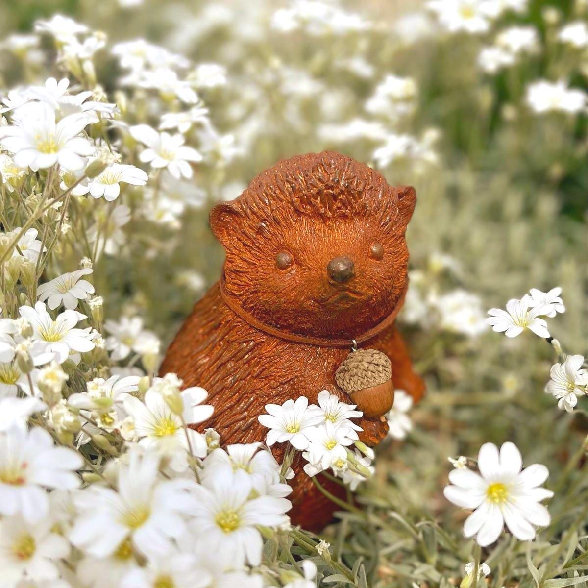 Cast Iron Hedgehog Garden Statue: Rustic Fairy Tale Decor