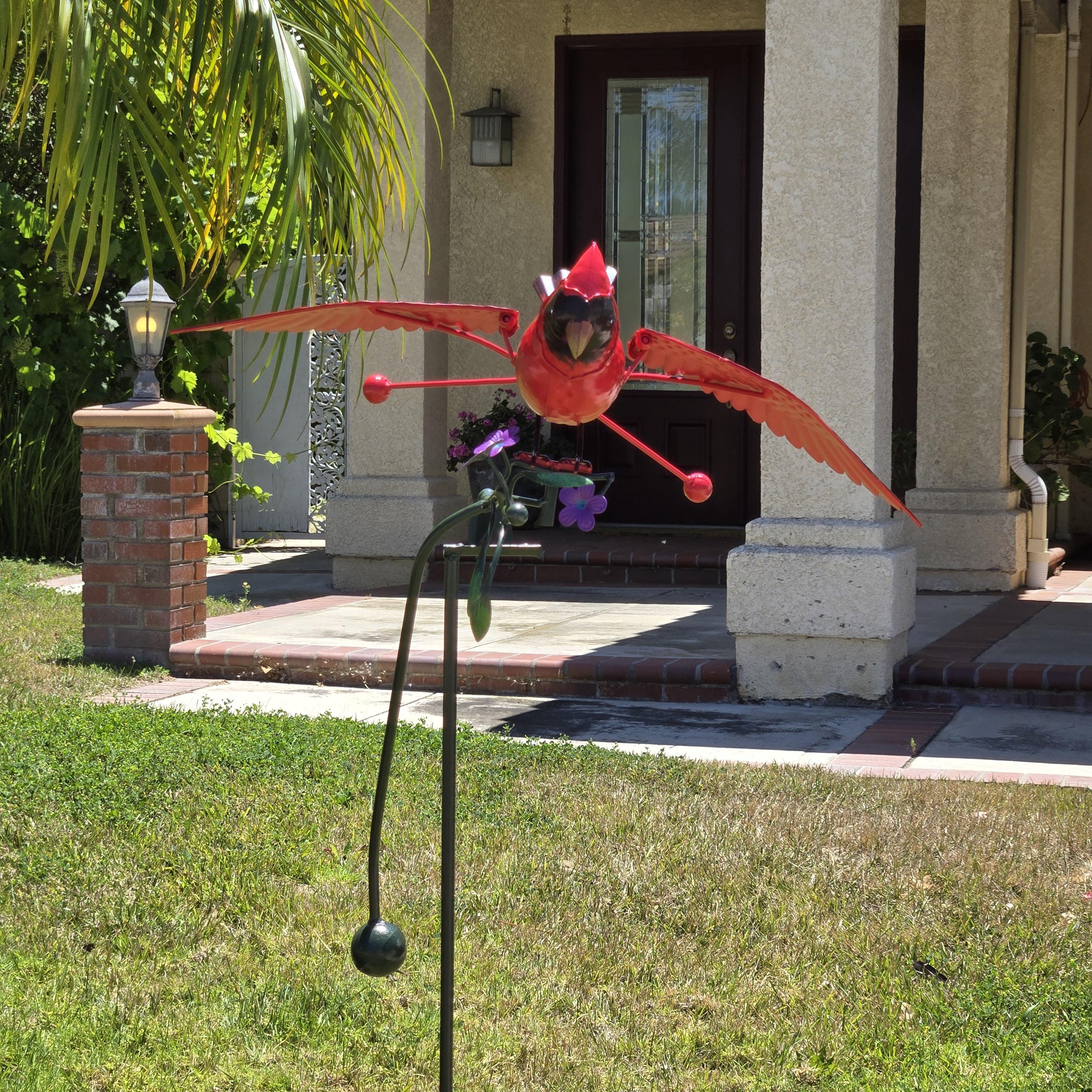 Metal Flying Cardinal Rocker: Balancing Garden Ornament Decoration Christmas decorations