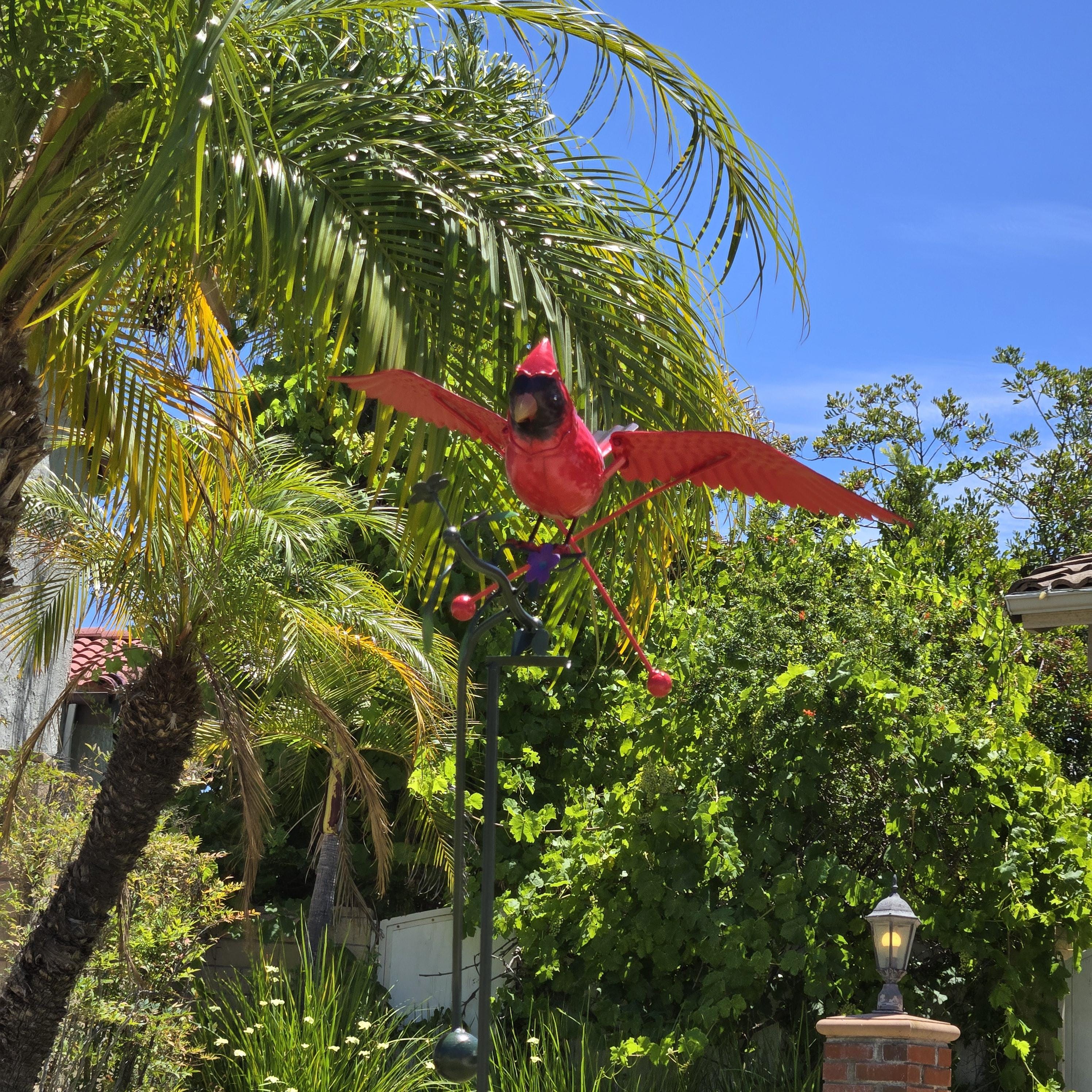 Metal Flying Cardinal Rocker: Balancing Garden Ornament Decoration Christmas decorations